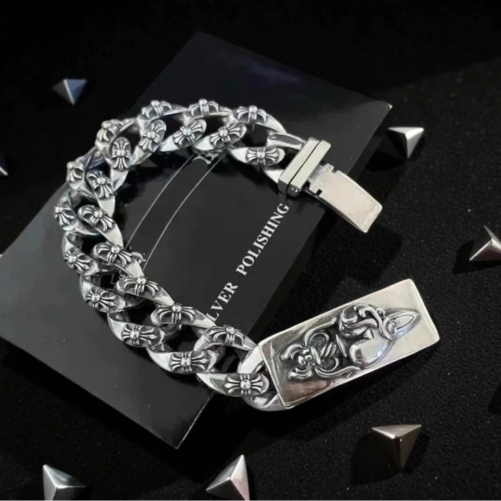 Stainless Steel Vintage Style Cross Unisex Bracelet Chain Link